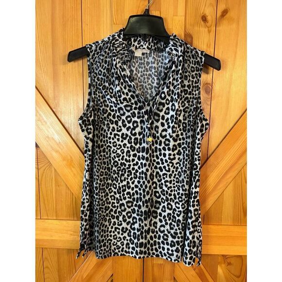 Michael Kors Leopard Print Sleeveless Pullover Blouse Size Medium (5243) - Picture 1 of 5